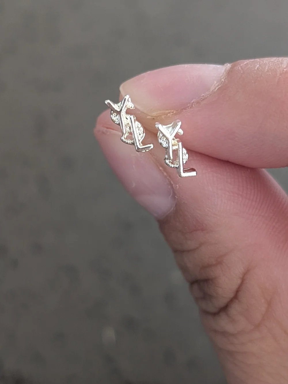 Silver Logo Stud Earrings - Women Jewelry